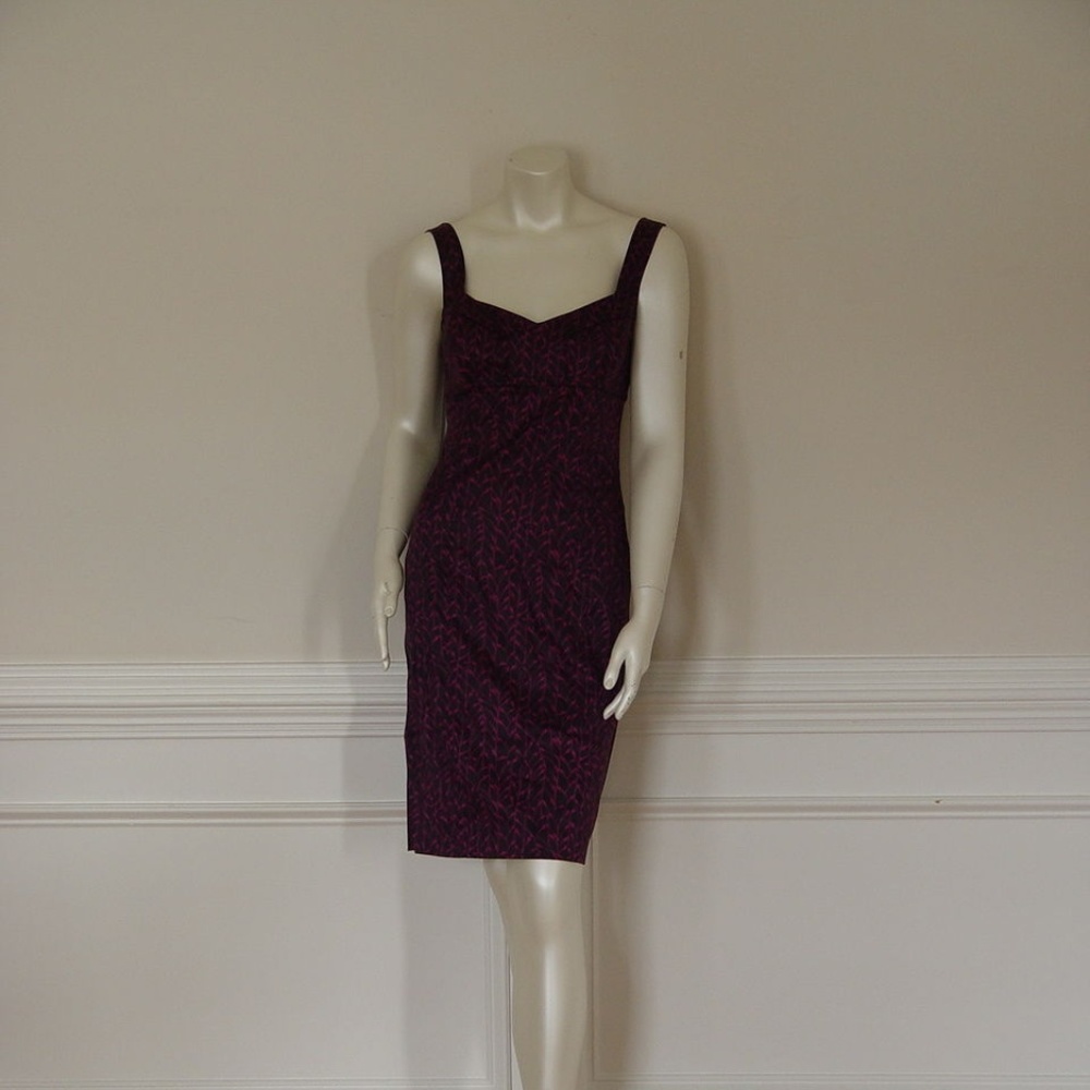 DvF HERON SMALL VINE MAGENTA DRESS - size 10